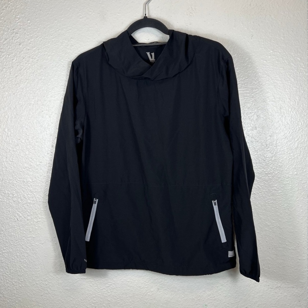 Vuori Women’s Windbreaker Black Hooded Size Small Water Resistant